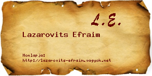 Lazarovits Efraim névjegykártya
